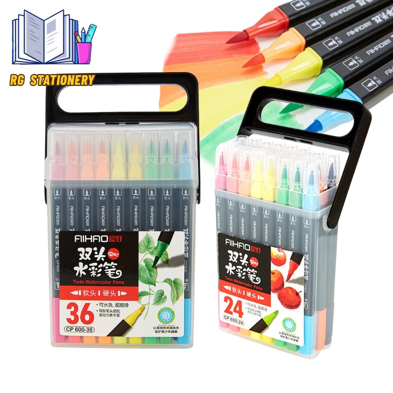 12/18/24/36 pcs DUAL HEAD COLORING BRUSH PEN MARKER Shopee Philippines