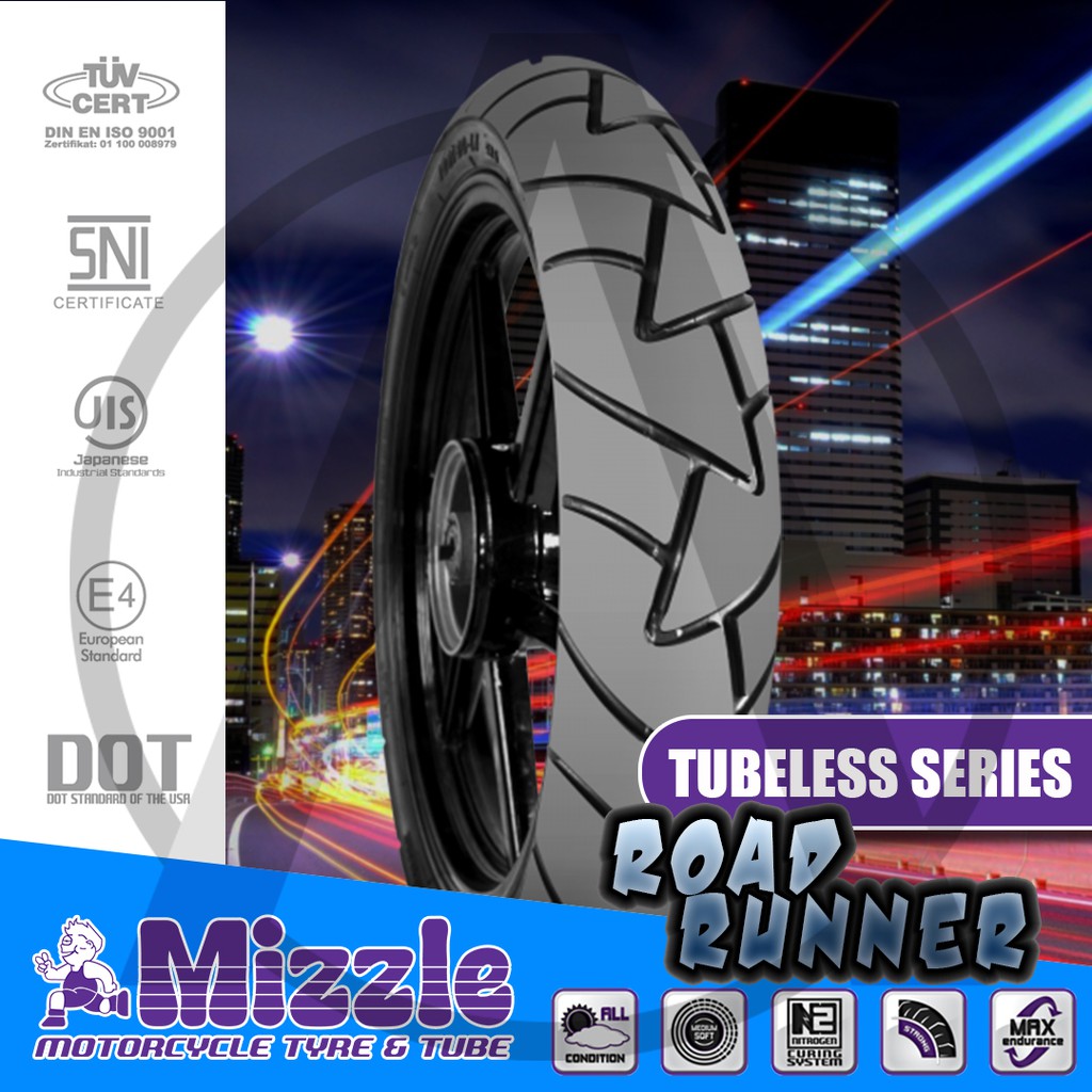 Mizzle Road Runner 110/70 17" Tubeless Motorcycle Tire Shopee Philippines