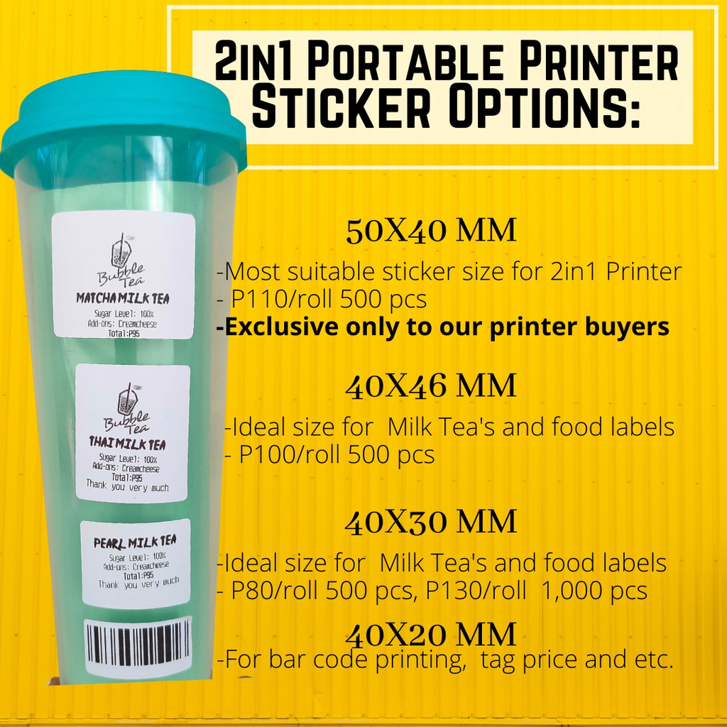 milk tea label printer