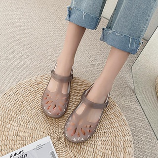 FJ Summer Rubber Jelly Shoes Anti Slip Soft Bottom Flat Beach