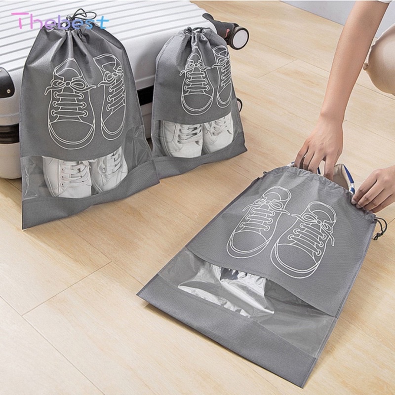 BIG Waterproof Shoes Bag Travel Drawstring Non Woven Travel Bag for