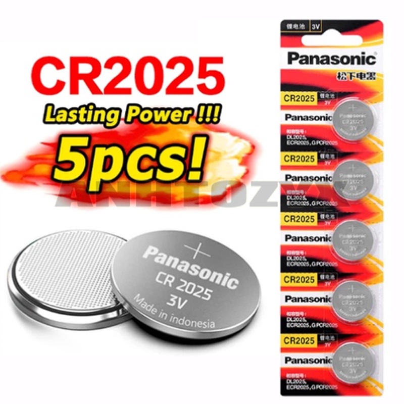 5Pcs CR2025 Original PANASONIC 3V Button Coin Cell Lithium Battery For