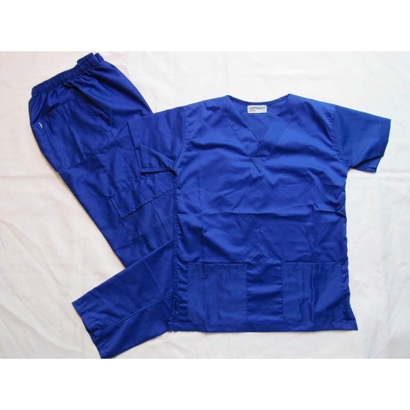 scrub-suit-set-unisex-plain-with-cargo-pants-shopee-philippines