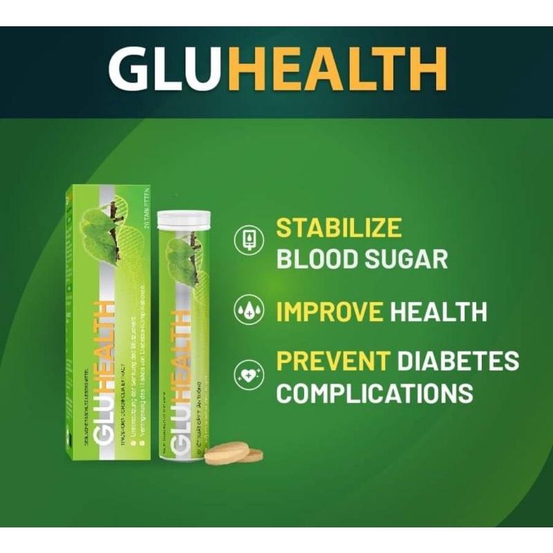 GLUHEALTH EFFERVESCENT TABLETS ( STABILIZE BLOOD SUGAR, PREVENT