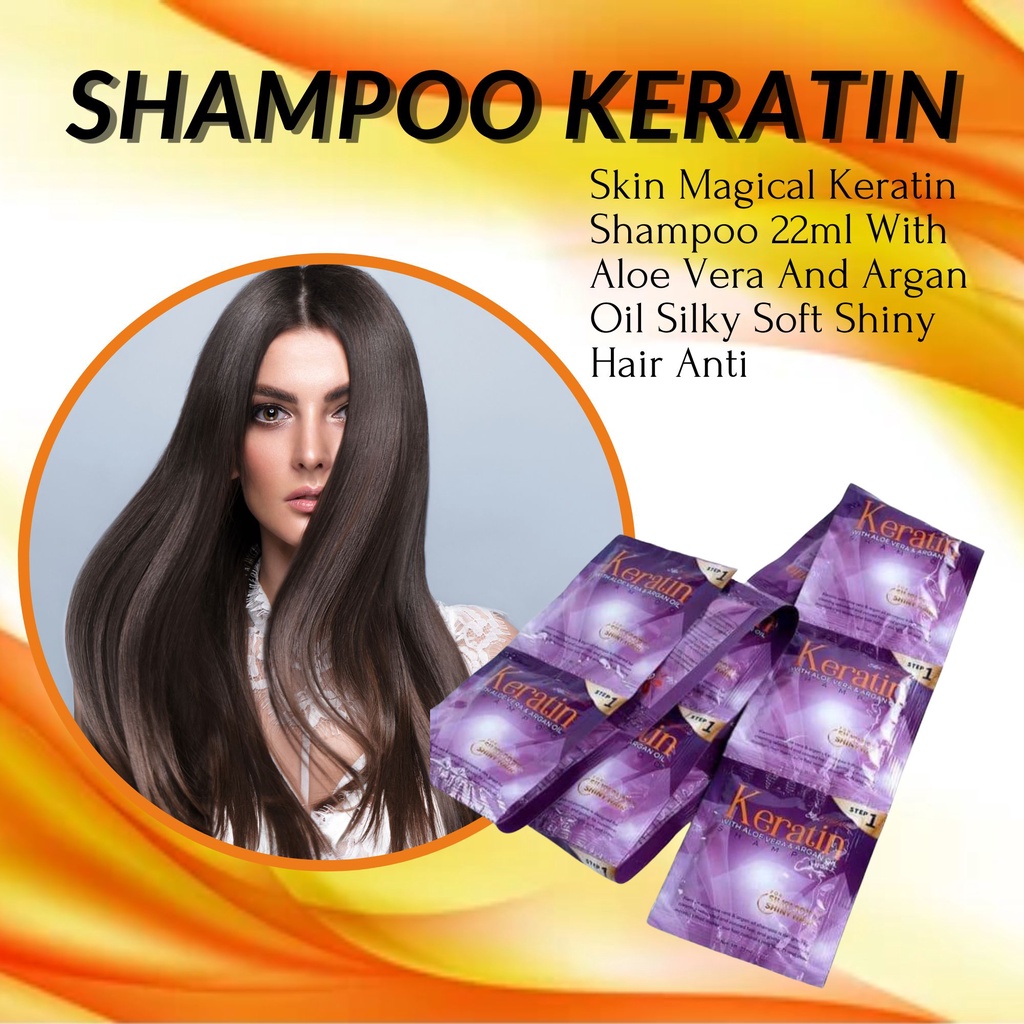 Skin Magical Keratin Shampoo 22ml With Aloe Vera And Argan Oil Silky Soft Shiny Hair Anti