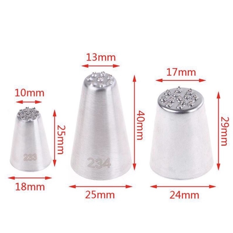 (3 pcs Set, 1pc)Grass Pastry Tips Nozzles-Stainless tips