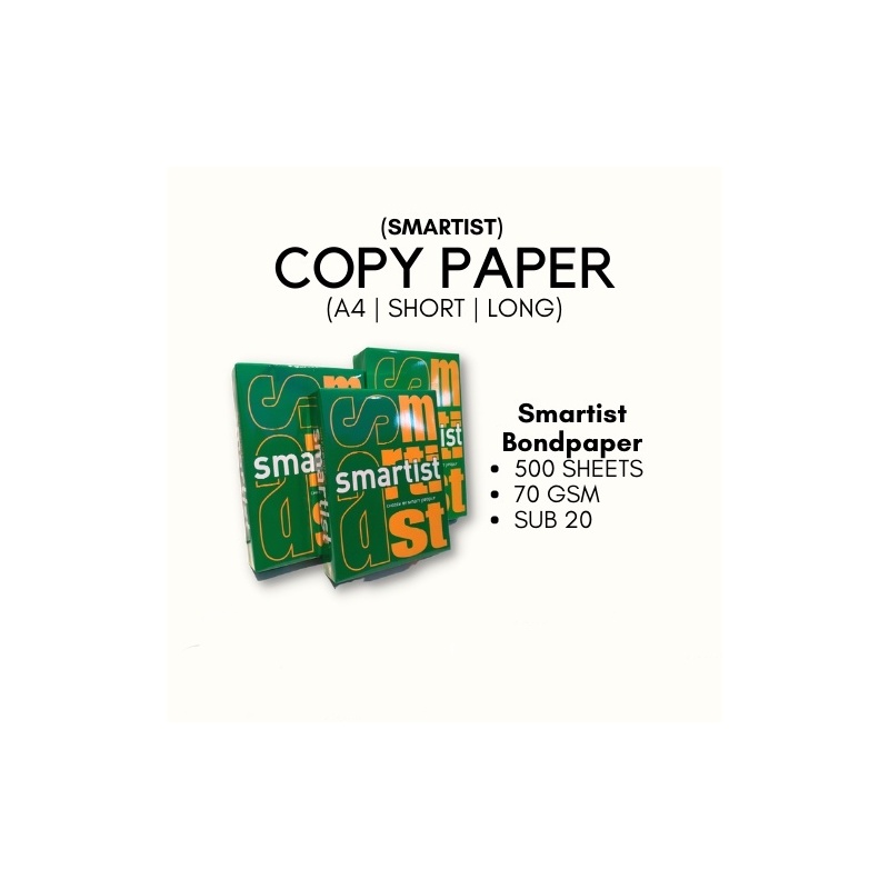 Smartist Bond Paper A4 Long 825 X 1175 500 Sheets Shopee Philippines 9595