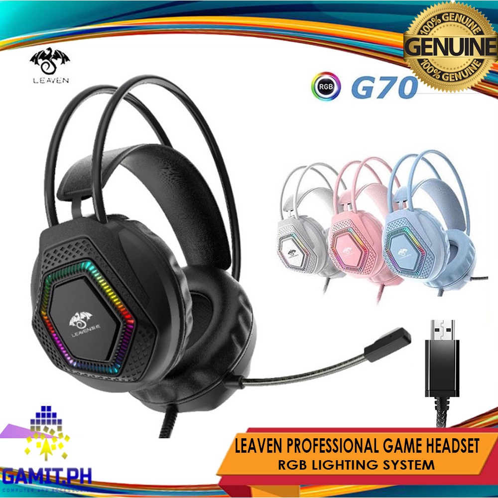 Usb Headset Leaven G70 7.1 Gaming and Noise Cancelling headphones with