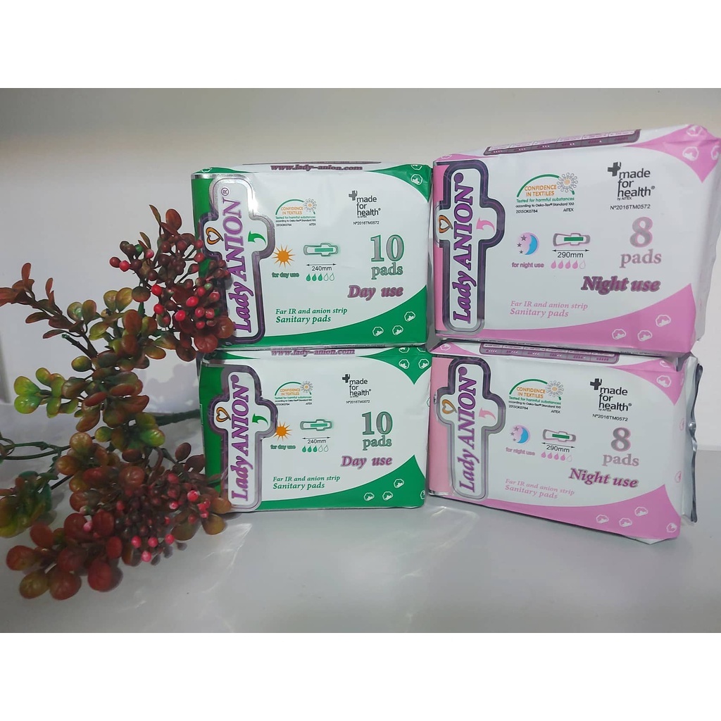 Lady Anion Sanitary Napkin Pack of 4 Negative Ions Anion Napkins