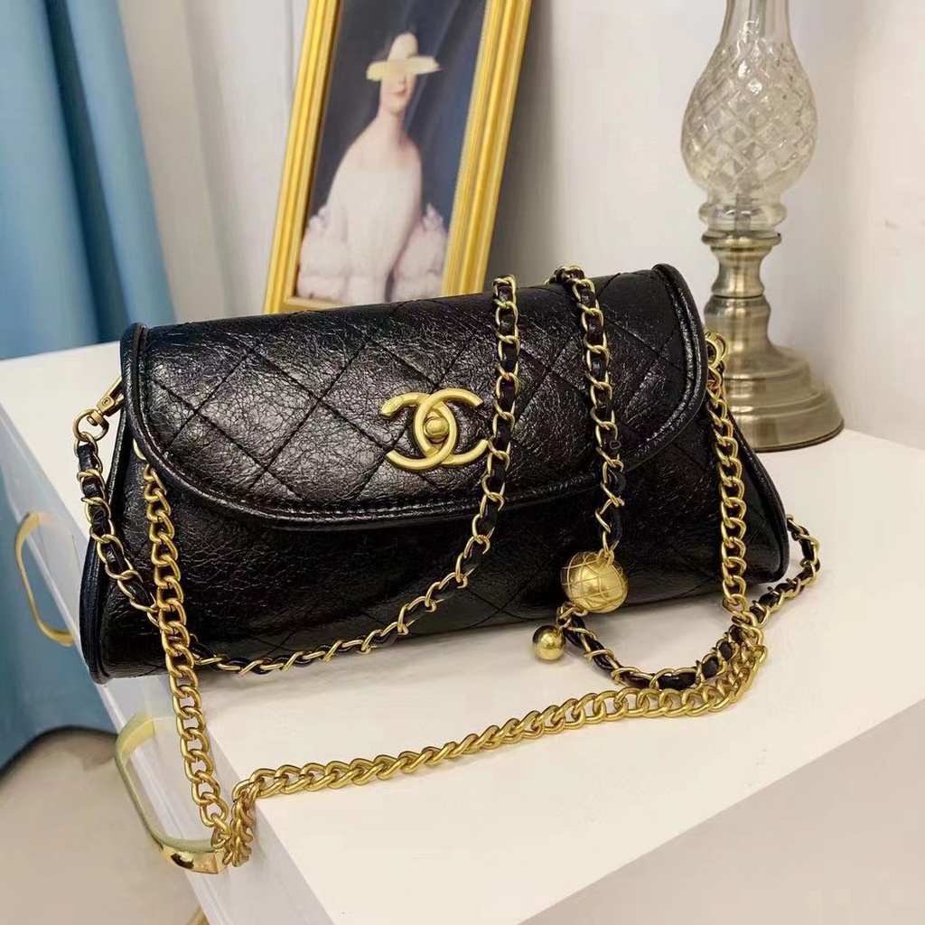 Chanel middle age dumpling bag counter genuine with shopping receipt ...