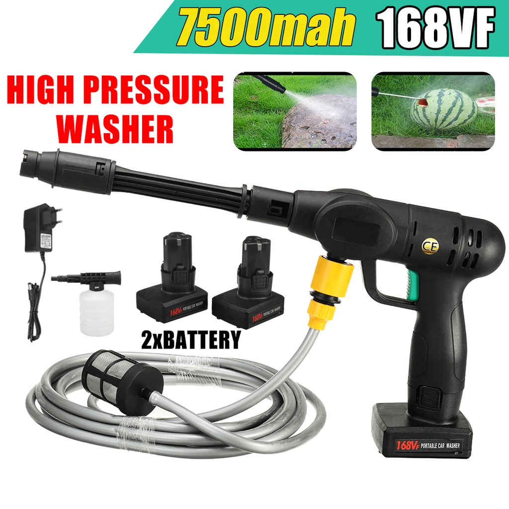 168VF Portable Cordless Water Jet Car Wash High Pressure Spray Electric