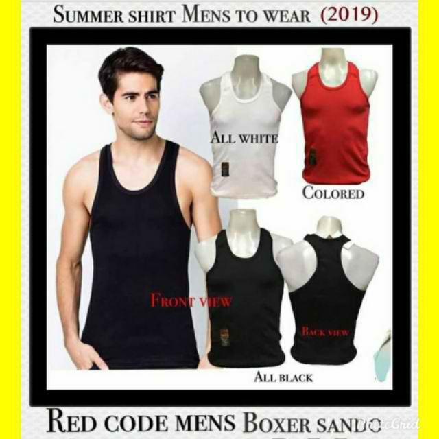 Red code men's boxer sando/size only | Shopee Philippines