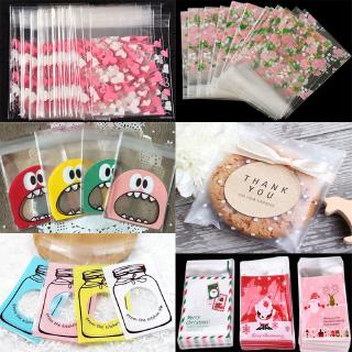 100pcs gift bag transparent cellophane polka dot candy cookie gift bag cookie gift bag plastic bag DIY self-adhesive bag resealable Christmas wedding birthday party gift bag