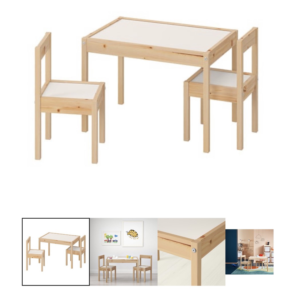 IKEA Latt table (wooden table and 2 chairs for kids) Shopee Philippines