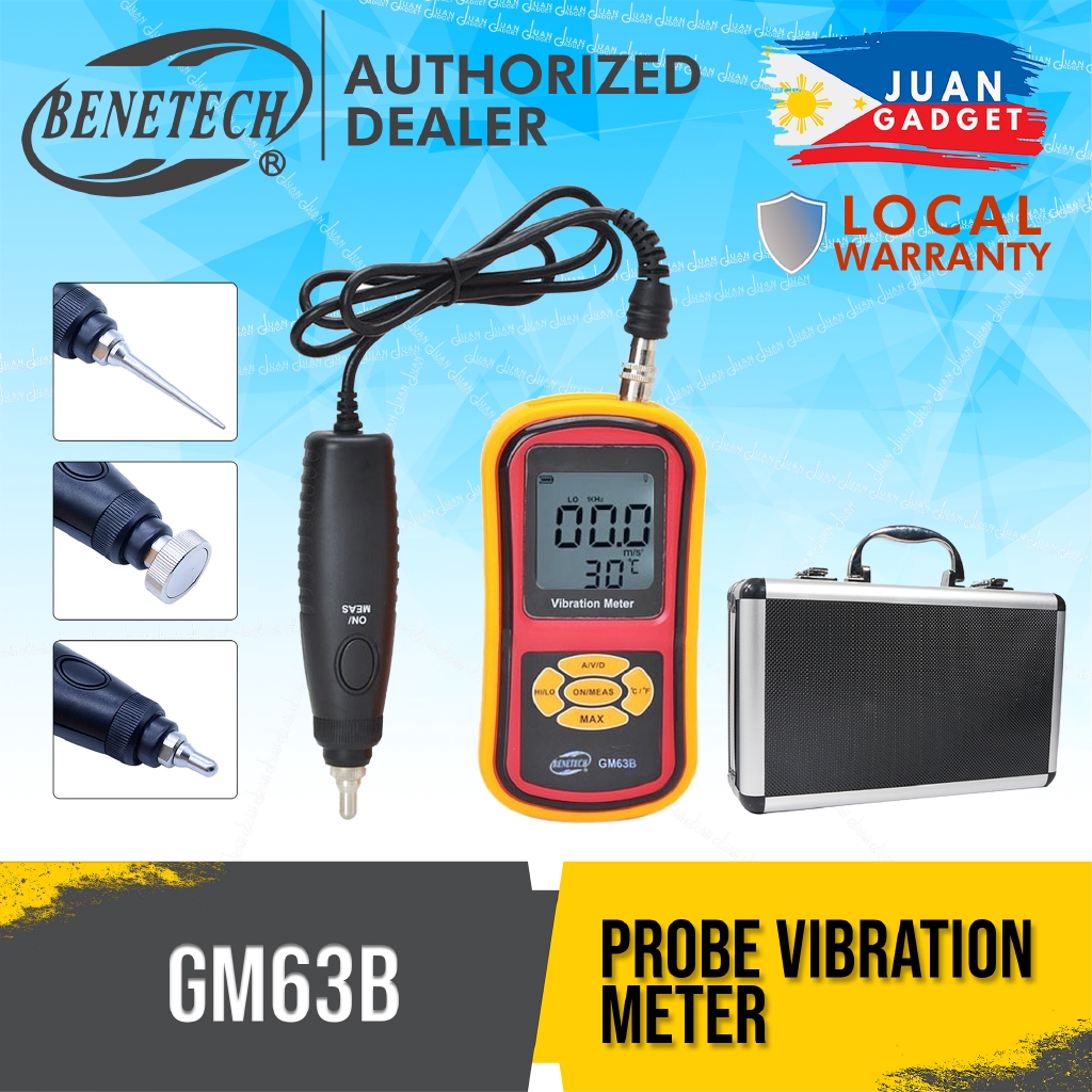 GM63B Digital Vibration Meter + Temperature Meter Shopee