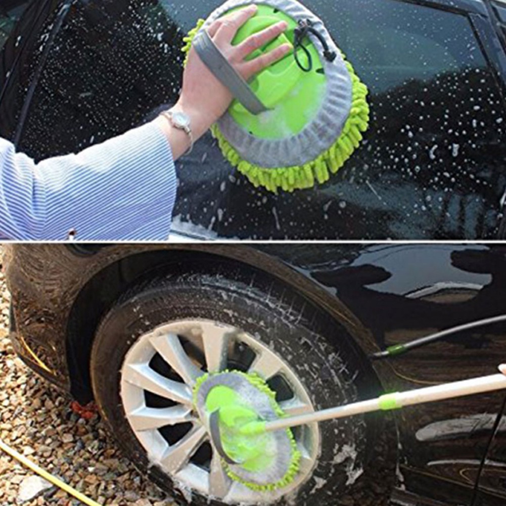 Retractable Car Wash Mop Including Brush HeadDus