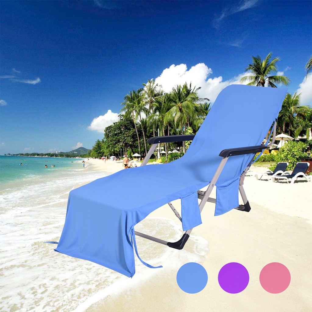 fenglinjoy0Chair Beach Towel Lounge Chair Beach Towel Cover Microfiber Pool  Lounge Chair Cover With Pockets Quick Drying 82.5u2019u2019X28u2019u2019
