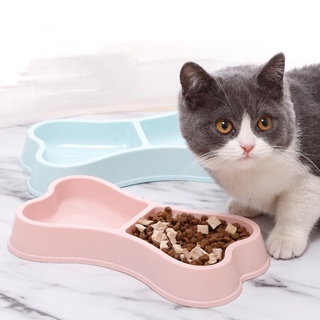 2 in 1 Pet Dog Cat Bone Shaped Bowl Food Water Bowl Feeder Pet Double Bowl Water and Food Bowl