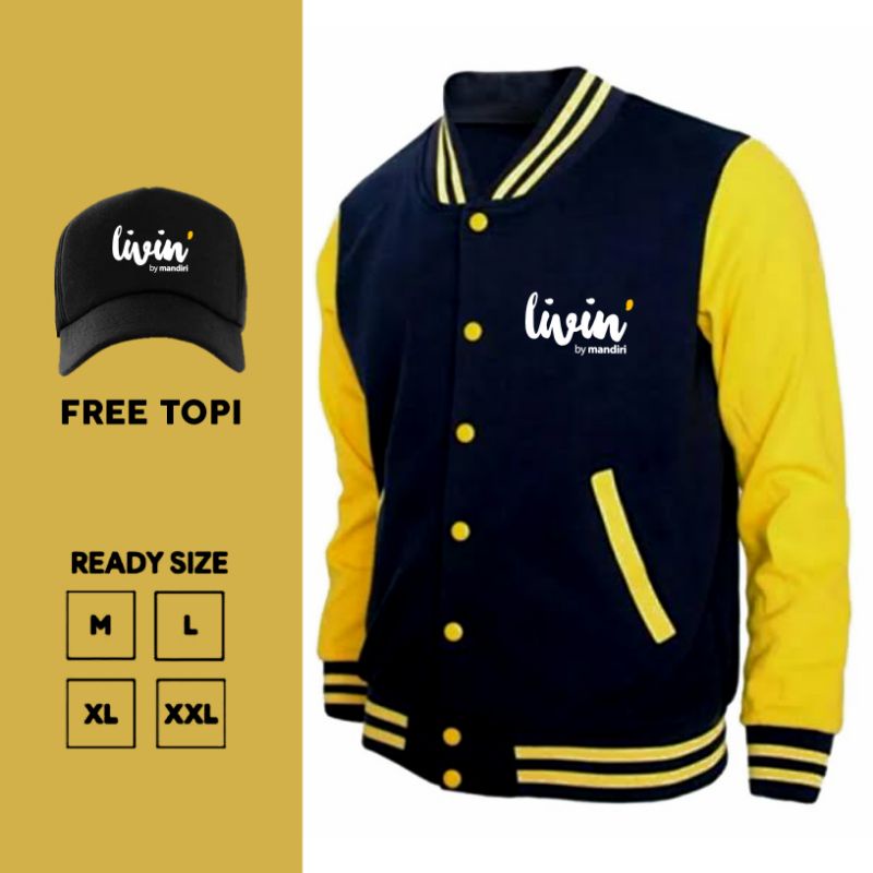 Livin By Mandiri Varsity Baseball Jackets Latest Company BUMN Company