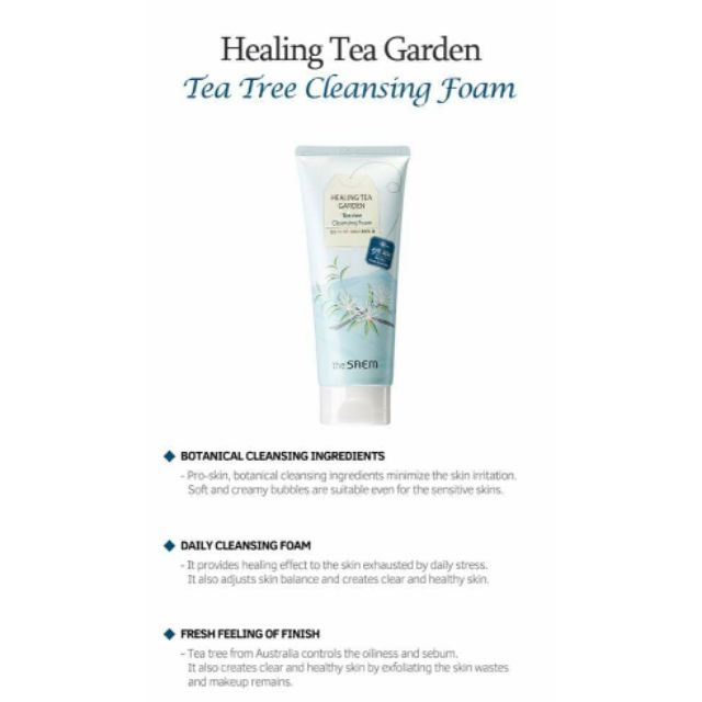 the saem healing tea garden tea tree cleansing foam