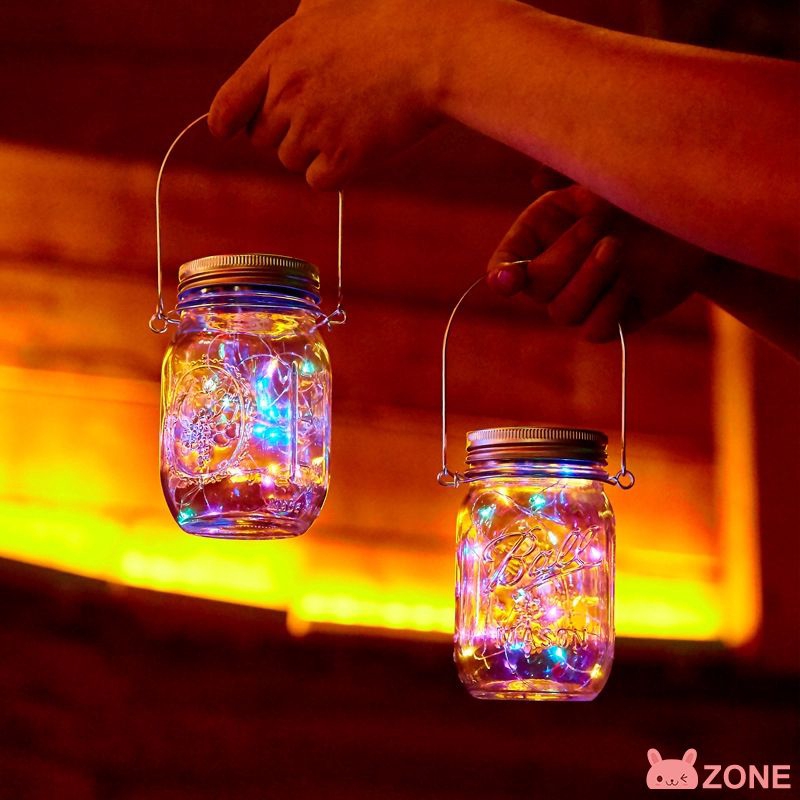 Solar Powered Mason Jar Lid Light 20 Led Fairy Light String Lights Garden Decor Zone Shopee Philippines