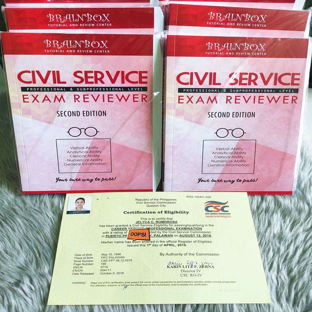 civil service exam book reviewer