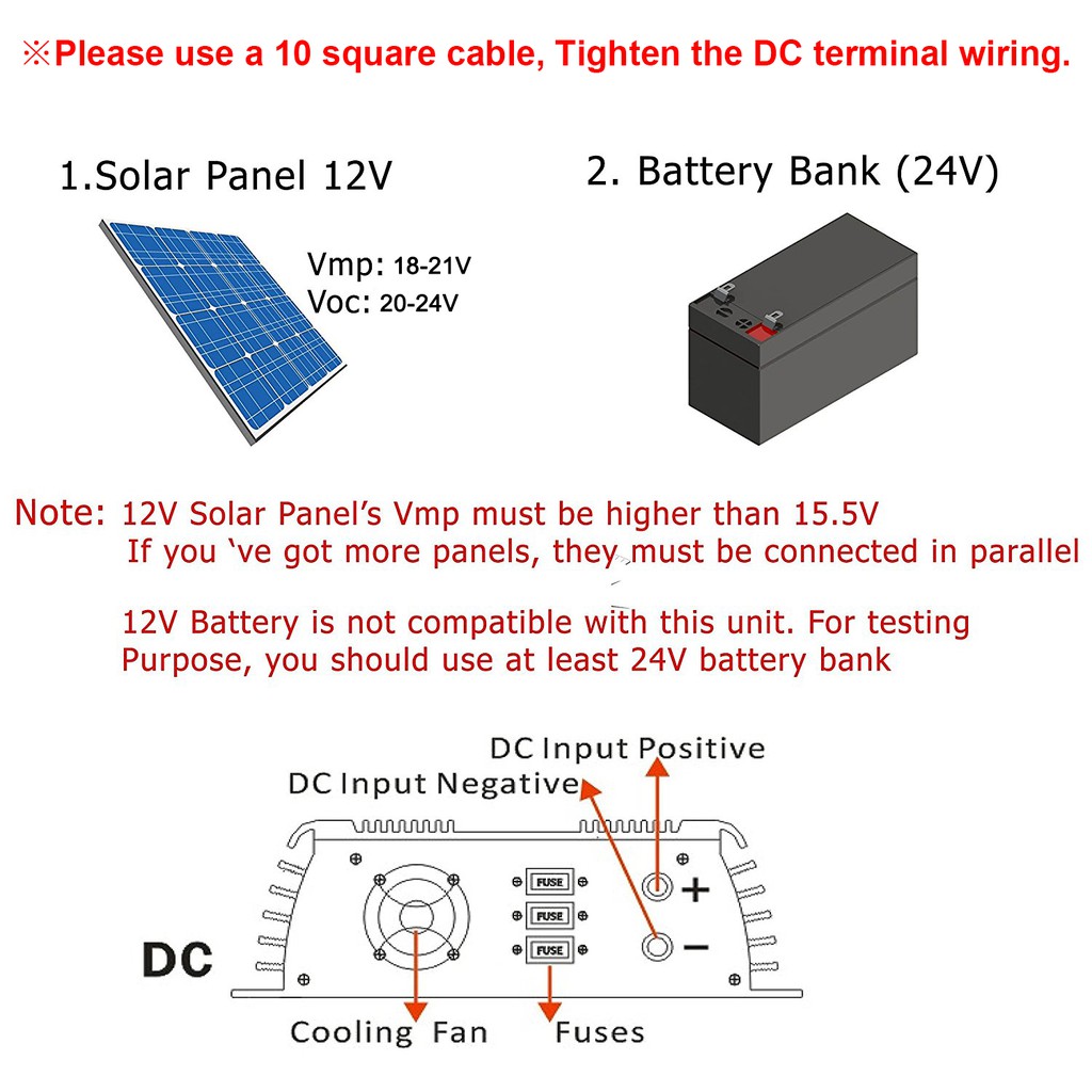 Y&H 1400W Grid Tie Inverter Stackable MPPT Pure Sine Wave DC10.8-32V Solar Input AC90-140V Output for 12V Solar Panel 