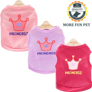 Pet Vest Dog Cat Princess Letter Crown T-shirt Vest Puppy Costumes Casual Pet Clothe