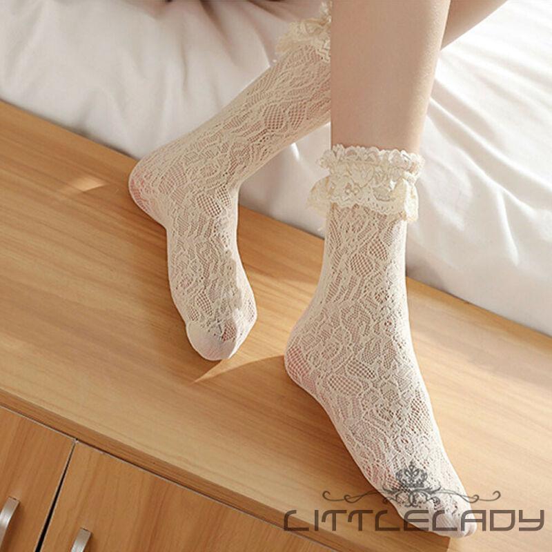 womens white lace socks