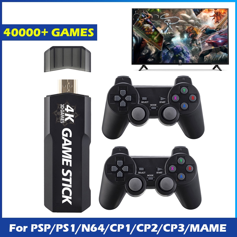 4K HD Video Game Console GD10 Game Stick 40000 Games 128GB 2.4G Double ...