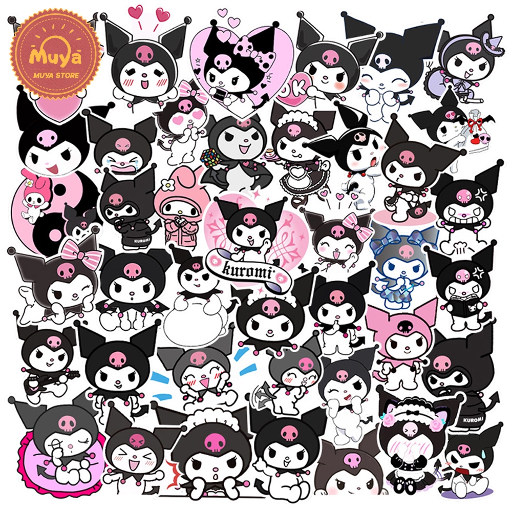 Muya 50pcs Sanrio Kuromi Stickers My Melody Stickers Waterproof 