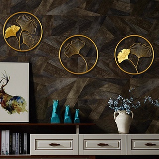 Iron Wall Sculptures Gold Metal Ginkgo Maple Monstera Leaf Wall Decor