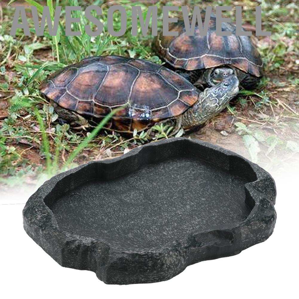 Awesomewell Lizard bowl  reptile mini resin food and water for turtle