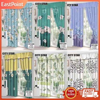 Colorful Flower Print Window Curtain 140*180 Home Decoration Green Plants Field Style #1