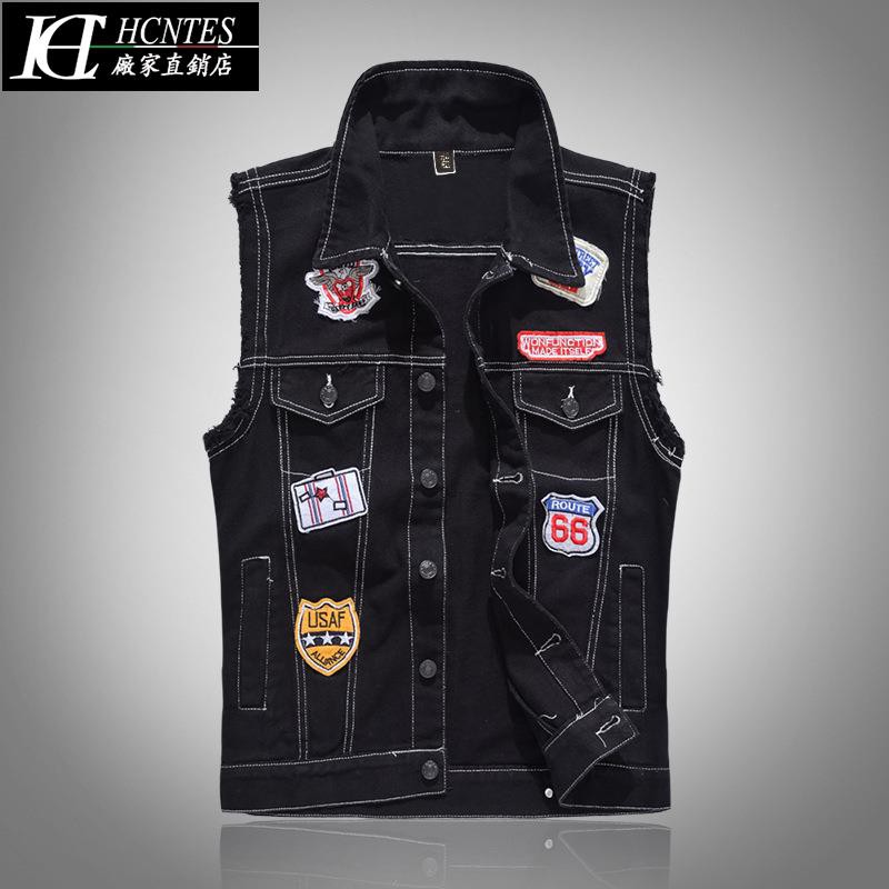black brand denim vest