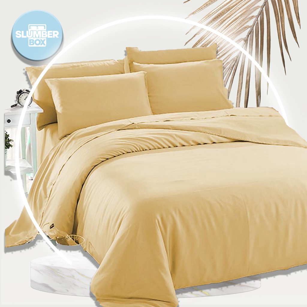 Slumber Box 3in1 Beddings Bed Sheet Home Bedsheet Set (2 Pillowcase + 1 Fitted Sheet)Signature SE-42