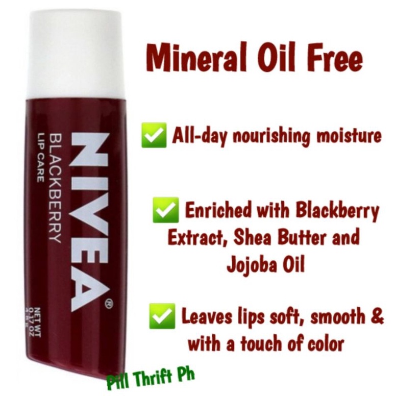 nivea tinted lipbalm in blackberry