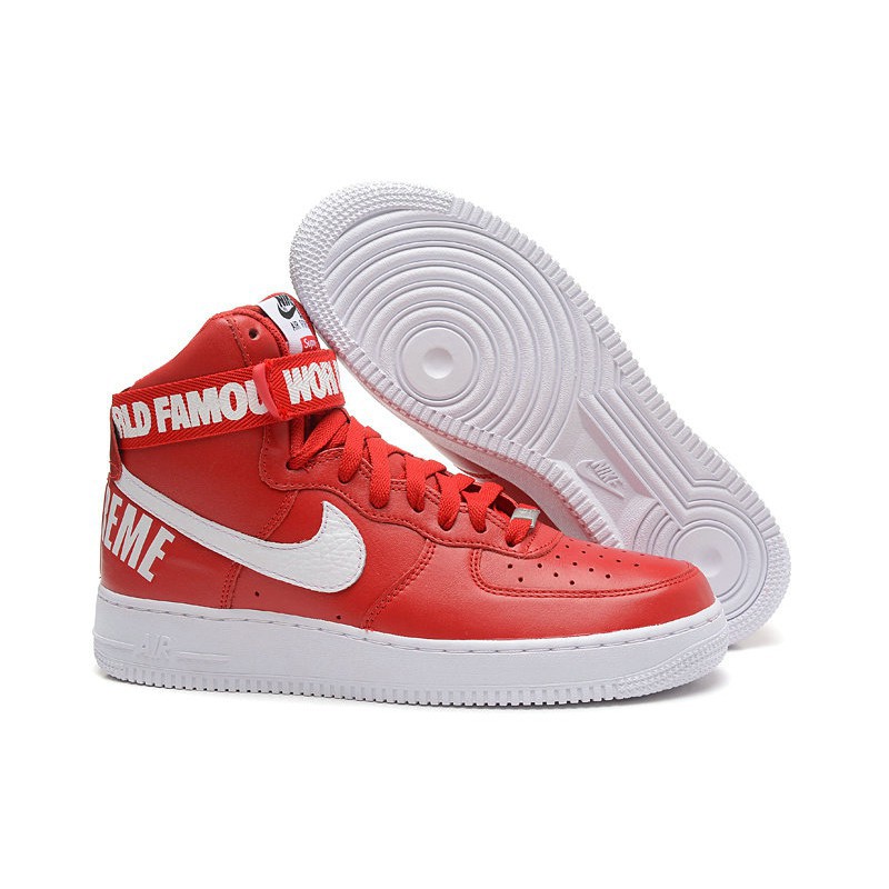 air force 1 red and white high