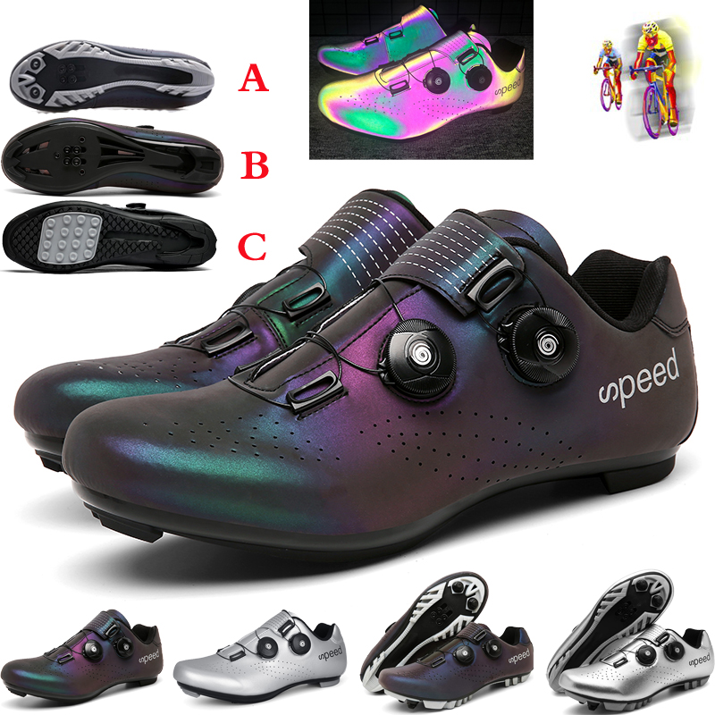 Men's road bike cycling shoes spinning shoes with compatible cleat