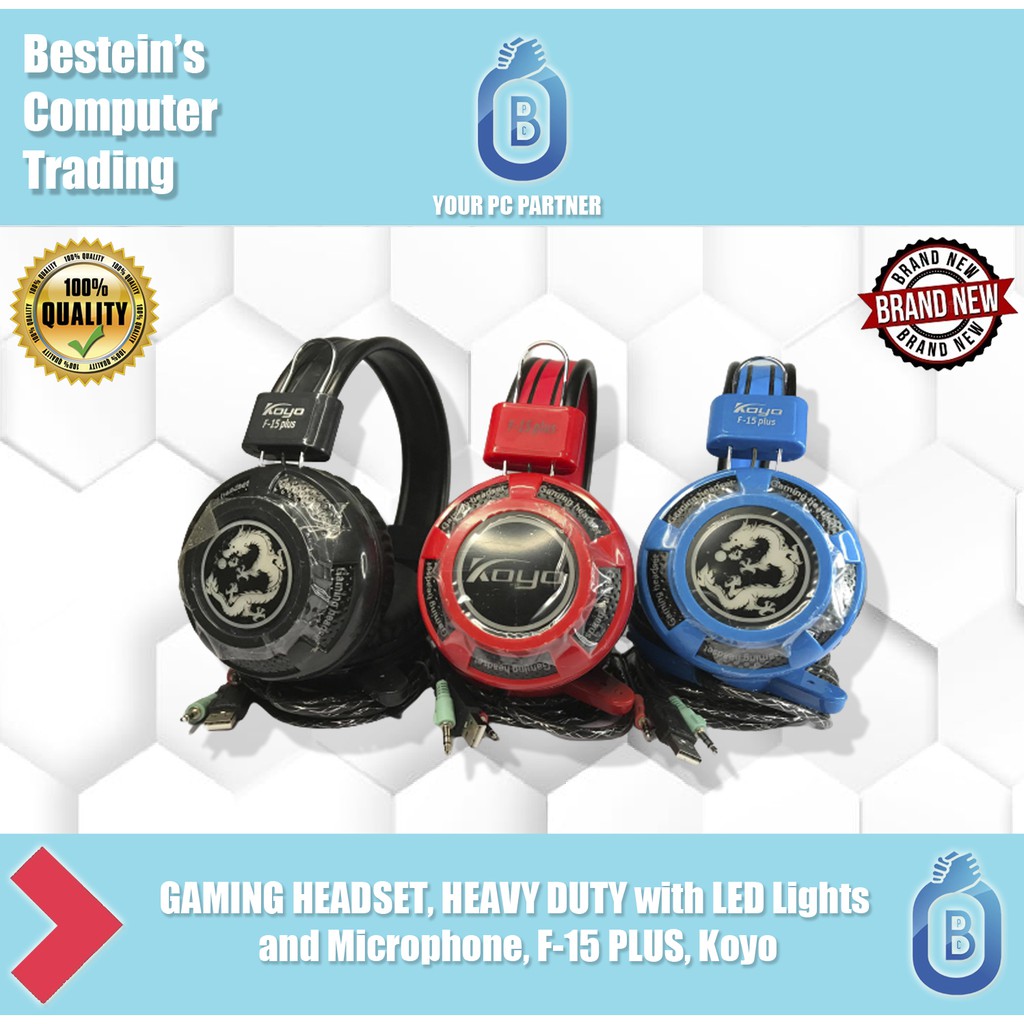 GAMING HEADSET (F15), HEAVY DUTY with LED Lights and Microphone, F15
