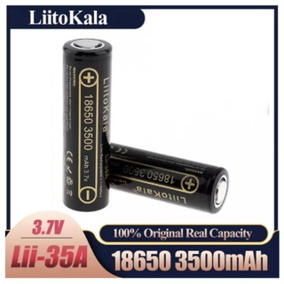 2pcs LiitoKala 18650 3500mAh 3.7V Original Rechargeable Battery Li-Ion 10A Lithium Battery For Light
