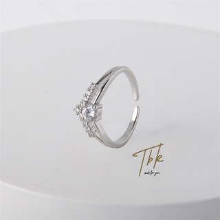 TBK 18k Platinum Diamond Ring Adjustable Open Ring Fashion Accessories ...