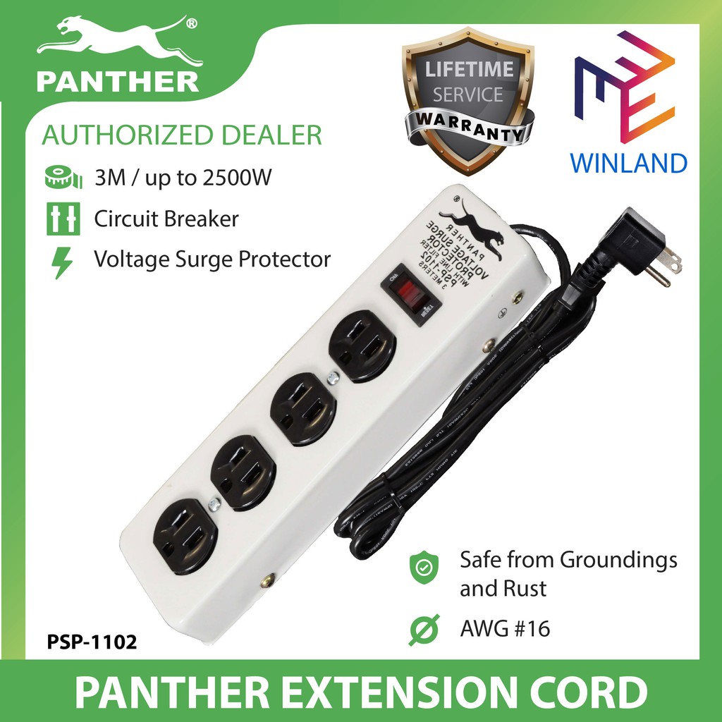 Panther Power Extension Cord & Voltage Surge Protector PSP1102