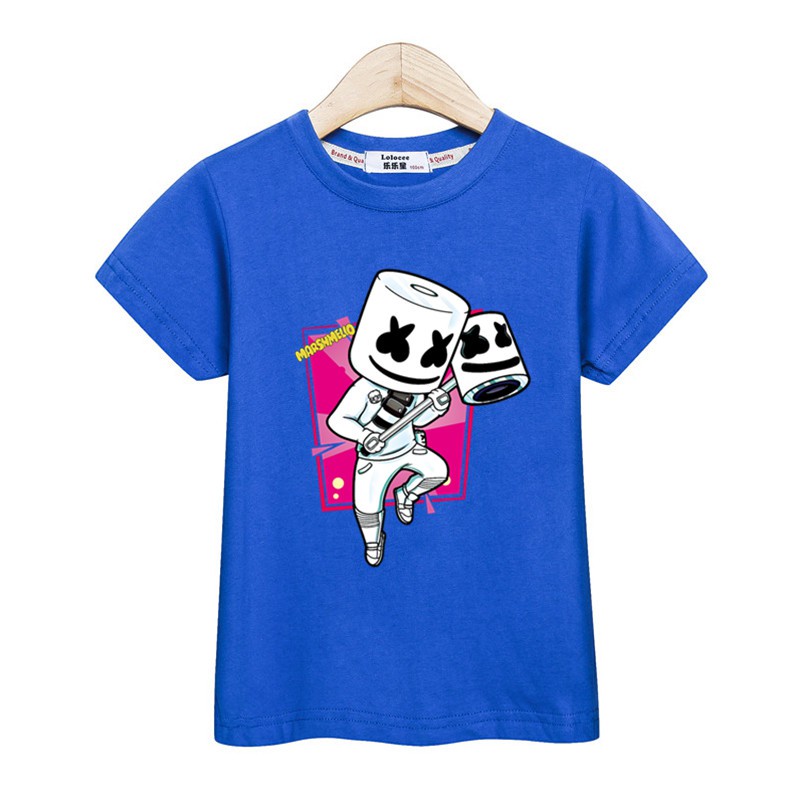 Summer Dj Marshmello Boy Tops Short Sleeve Fortnite T Shirt Kids Clothes Fashion Printing Tees Boys Shirt Shopee Philippines - marshmello neon t shirt roblox