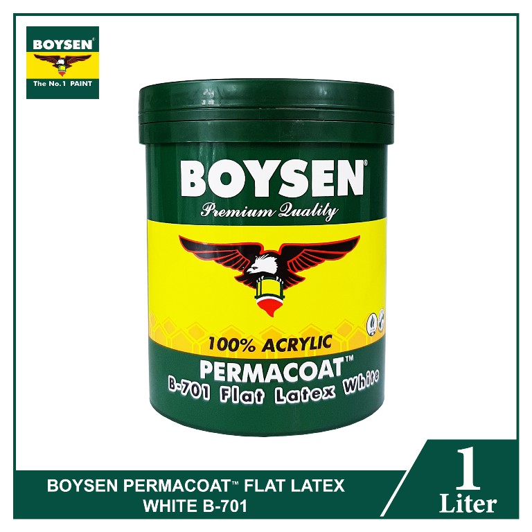 Boysen Permacoat Flat Latex White 1L B-701 | Shopee Philippines