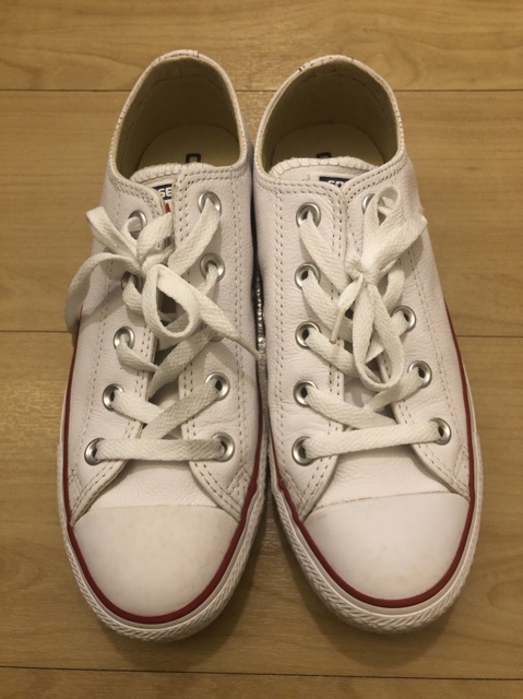 converse white leather size 4
