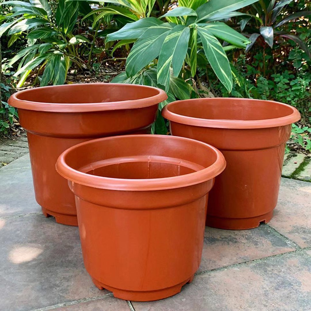 Brown Plastic Round Flower Pots ang AB wholesale Shopee Philippines