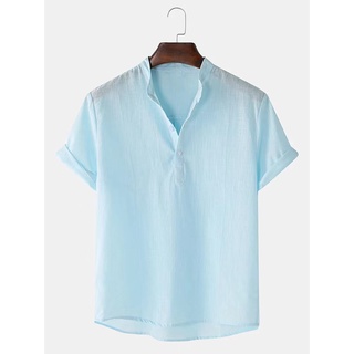Emw Men's Premium Chinese Collar Casual Polo for Men Plain Cotton Short Sleeve #5