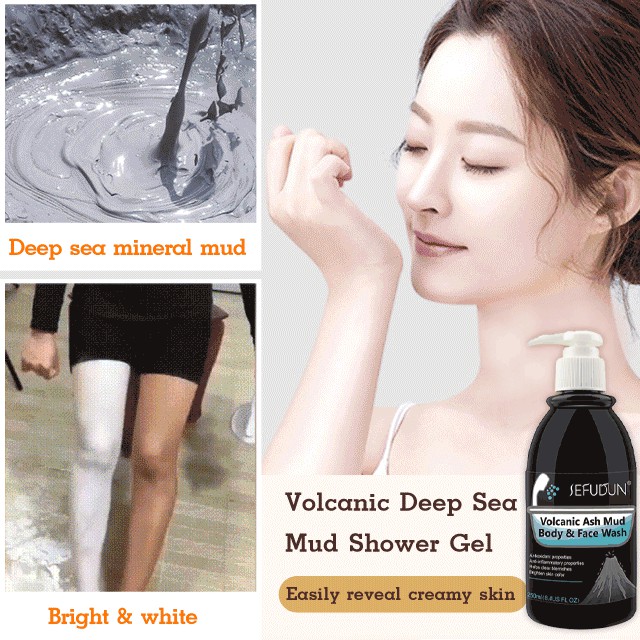 (Spot Goods）SEFUDUN Volcanic Mud Shower Gel Whitening Body Wash