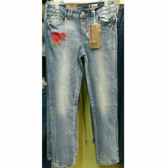 flower design jeans